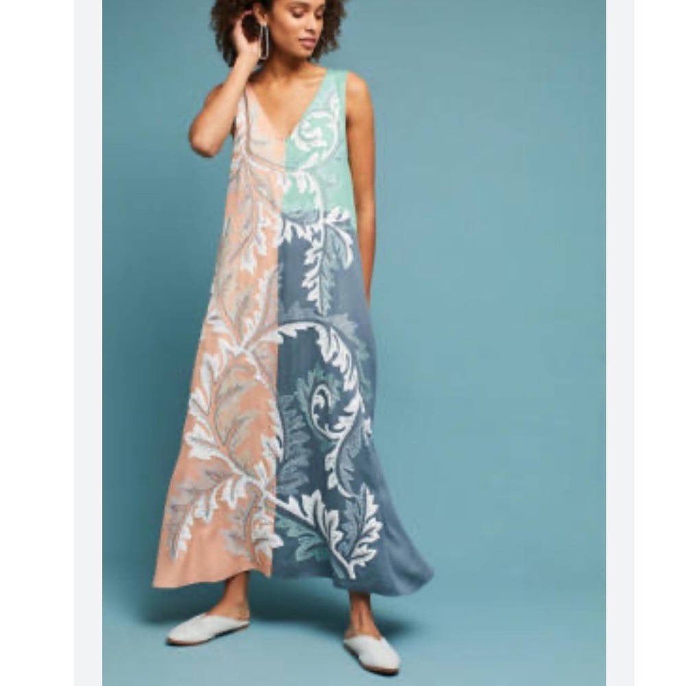 Geisha Designs Anthropologie Sleeveless Maxi Dress Size Medium Boho
